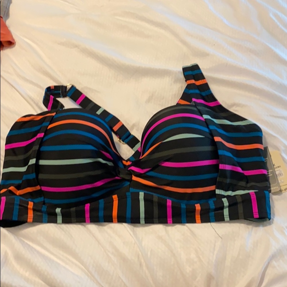 Terra & Sky Striped Bikini Top